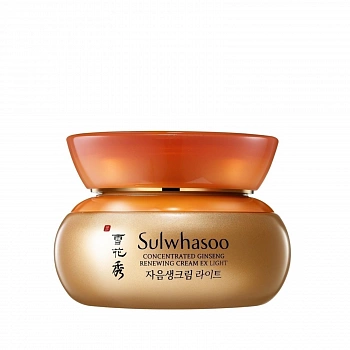 Концентрированный обновляющий крем для лица на
основе женьшеня для сияния кожи Concentrated Ginseng Renewing Cream EX Light